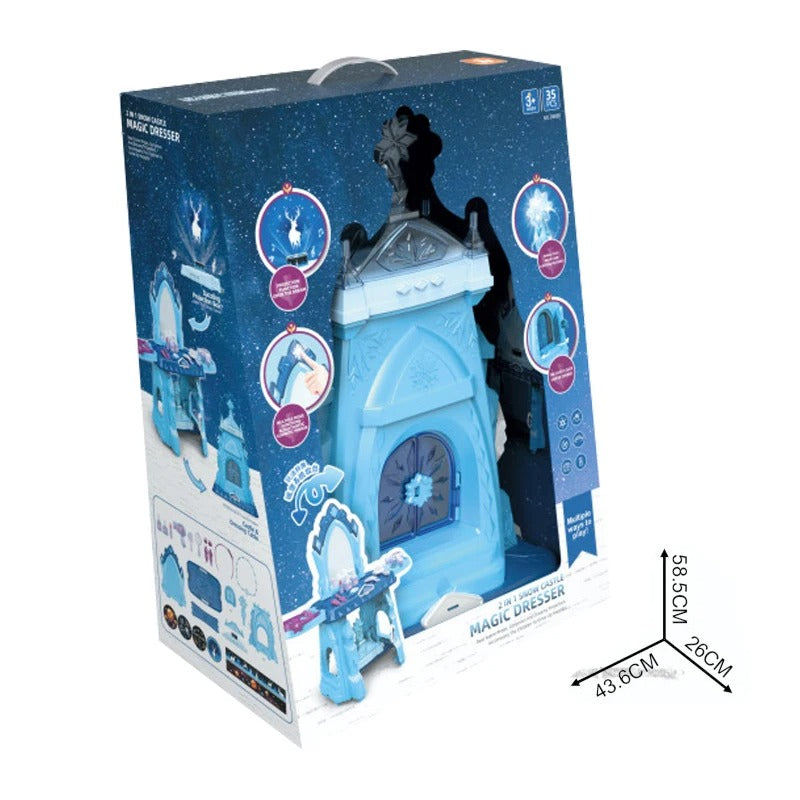 Coiffeuse bleue pour princesse + accessoires